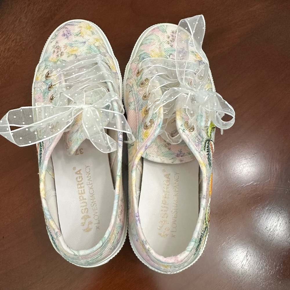 Brand new in box SuperGA x Love Shack Fancy Tahitian Pink sneakers (style 2750)! - Picture 2 of 11